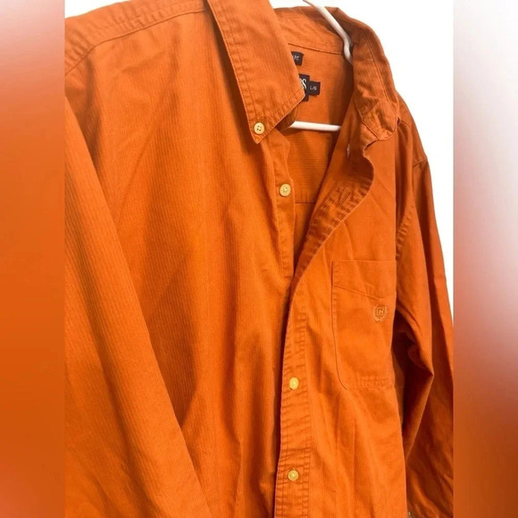 Chaps orange long sleeve button down casual shirt NWOT - Picture 3 of 4